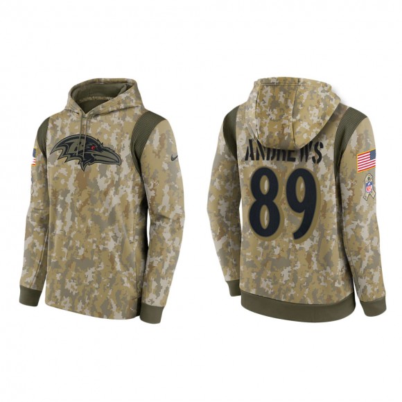 Men's Mark Andrews Baltimore Ravens Camo 2021 Salute To Service Therma Hoodie
