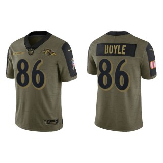 Men's Nick Boyle Baltimore Ravens Olive 2021 Salute To Service Limited Jersey