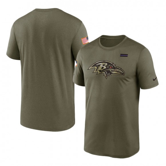 2021 Salute To Service Ravens Olive Legend Performance T-Shirt