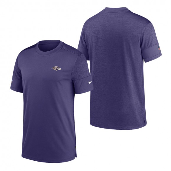 Baltimore Ravens Nike Purple Heathered Purple Sideline Coaches UV Performance T-Shirt