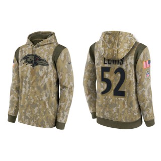Men's Ray Lewis Baltimore Ravens Camo 2021 Salute To Service Therma Hoodie