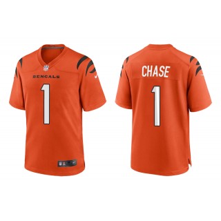 Men's Ja'Marr Chase Cincinnati Bengals Orange 2021 NFL Draft Jersey