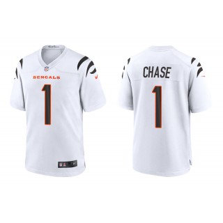 Men's Ja'Marr Chase Cincinnati Bengals White 2021 NFL Draft Jersey