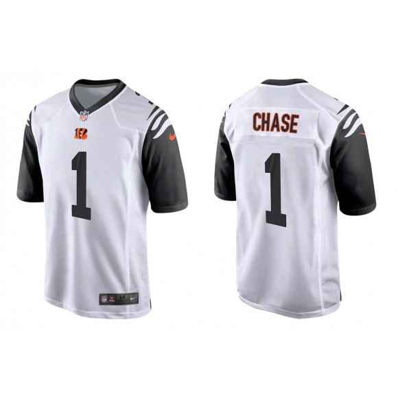 Men's Ja'Marr Chase Cincinnati Bengals White Alternate Game Jersey