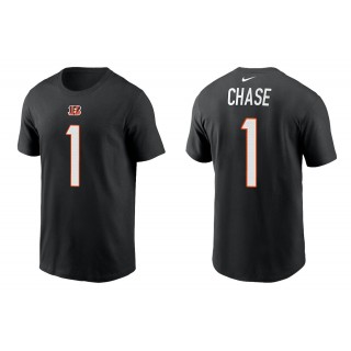 Men's Ja'Marr Chase Cincinnati Bengals Black Name & Number T-Shirt