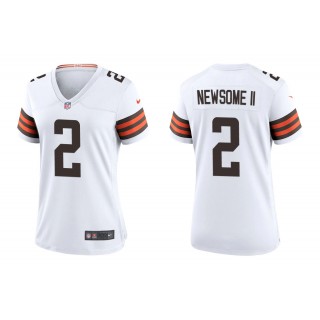 Women's Greg Newsome II Cleveland Browns White 2021 NFL Draft Jersey