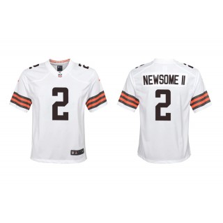Youth Greg Newsome II Cleveland Browns White 2021 NFL Draft Jersey