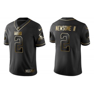 Men's Greg Newsome II Cleveland Browns Black Golden Edition Jersey
