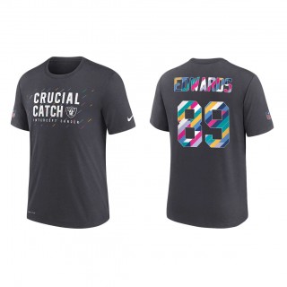 Bryan Edwards Las Vegas Raiders Nike Charcoal 2021 NFL Crucial Catch Performance T-Shirt