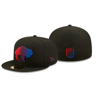 Buffalo Bills Black Color Dim Throwback 59FIFTY Hat