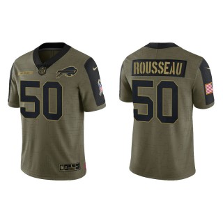 Men's Gregory Rousseau Buffalo Bills Olive 2021 Salute To Service Limited Jersey