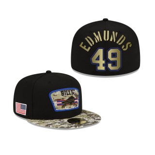 Men's Tremaine Edmunds Buffalo Bills Black Camo 2021 Salute To Service 59FIFTY Fitted Hat