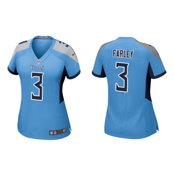 Caleb Farley Light Blue Game Titans Women's Jersey