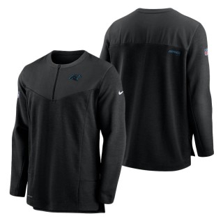 Carolina Panthers Nike Black Sideline Half-Zip UV Performance Jacket