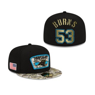 Men's Brian Burns Carolina Panthers Black Camo 2021 Salute To Service 59FIFTY Fitted Hat