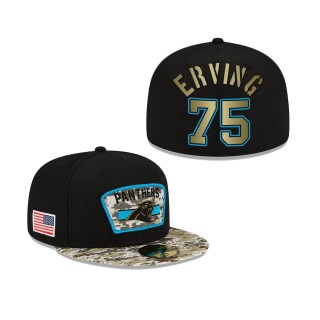 Men's Cameron Erving Carolina Panthers Black Camo 2021 Salute To Service 59FIFTY Fitted Hat