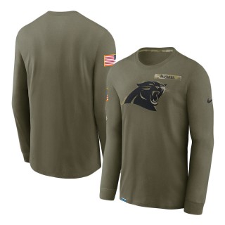 2021 Salute To Service Panthers Olive Performance Long Sleeve T-Shirt
