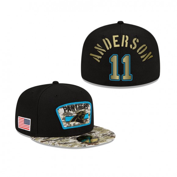 Men's Robby Anderson Carolina Panthers Black Camo 2021 Salute To Service 59FIFTY Fitted Hat