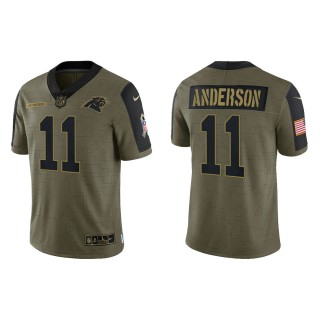 Men's Robby Anderson Carolina Panthers Olive 2021 Salute To Service Limited Jersey