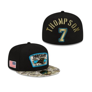 Men's Shaq Thompson Carolina Panthers Black Camo 2021 Salute To Service 59FIFTY Fitted Hat