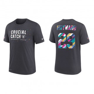 Casey Hayward Las Vegas Raiders Nike Charcoal 2021 NFL Crucial Catch Performance T-Shirt