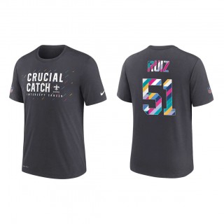 Cesar Ruiz New Orleans Saints Nike Charcoal 2021 NFL Crucial Catch Performance T-Shirt