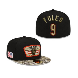 Men's Nick Foles Chicago Bears Black Camo 2021 Salute To Service 59FIFTY Fitted Hat