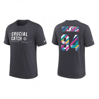 Christian Wilkins Miami Dolphins Nike Charcoal 2021 NFL Crucial Catch Performance T-Shirt