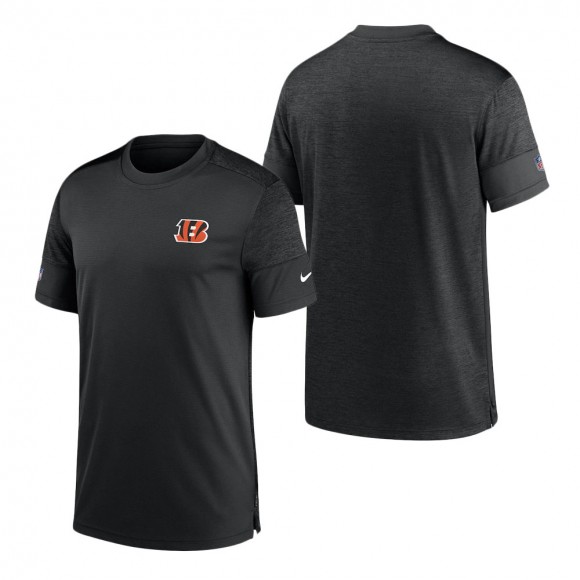 Cincinnati Bengals Nike Black Heathered Black Sideline Coaches UV Performance T-Shirt