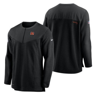 Cincinnati Bengals Nike Black Sideline Half-Zip UV Performance Jacket
