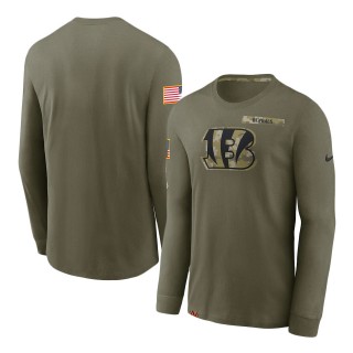 2021 Salute To Service Bengals Olive Performance Long Sleeve T-Shirt