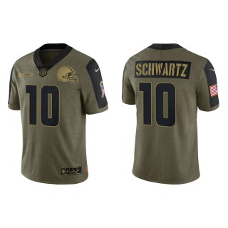 Men's Anthony Schwartz Cleveland Browns Olive 2021 Salute To Service Limited Jersey