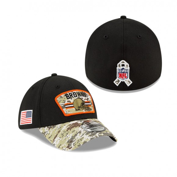 2021 Salute To Service Browns Black Camo 39THIRTY Flex Hat