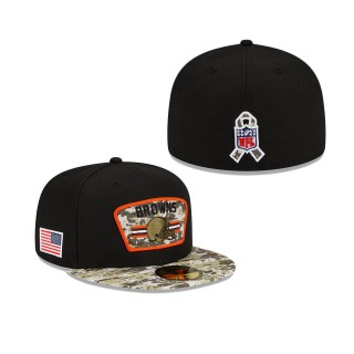 2021 Salute To Service Browns Black Camo 59FIFTY Fitted Hat