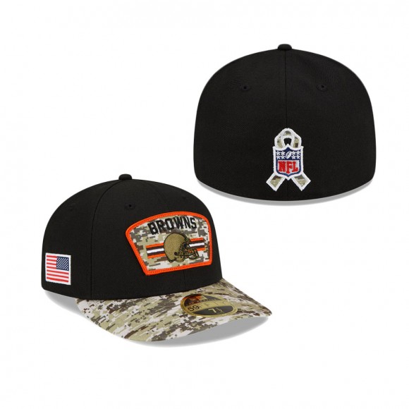 2021 Salute To Service Browns Black Camo Low Profile 59FIFTY Fitted Hat