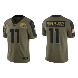 Men's Donovan Peoples-Jones Cleveland Browns Olive 2021 Salute To Service Limited Jersey