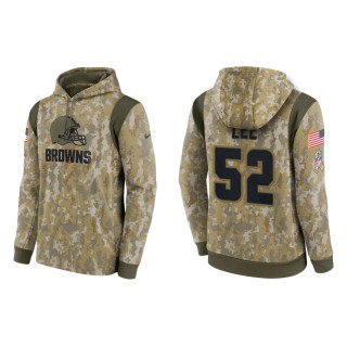 Men's Elijah Lee Cleveland Browns Camo 2021 Salute To Service Therma Hoodie