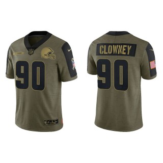 Men's Jadeveon Clowney Cleveland Browns Olive 2021 Salute To Service Limited Jersey