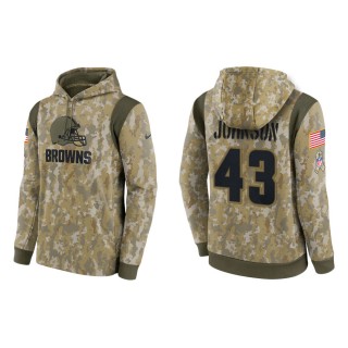 Men's John Johnson Cleveland Browns Camo 2021 Salute To Service Therma Hoodie