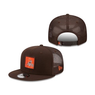 Cleveland Browns New Era Brown Gridlock Trucker 9FIFTY Snapback Hat
