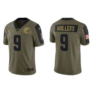 Men's Nick Mullens Cleveland Browns Olive 2021 Salute To Service Limited Jersey
