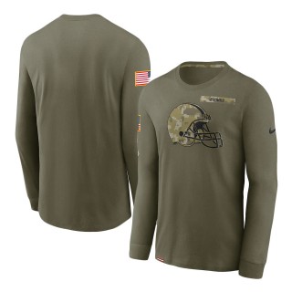 2021 Salute To Service Browns Olive Performance Long Sleeve T-Shirt