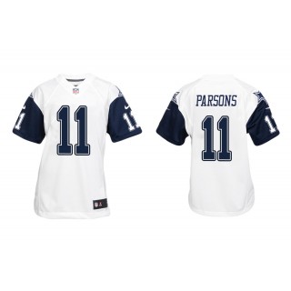 Youth Micah Parsons Dallas Cowboys White Color Rush Game Jersey