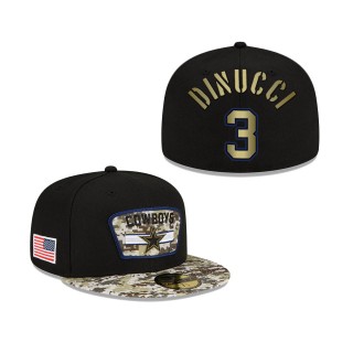 Men's Ben DiNucci Dallas Cowboys Black Camo 2021 Salute To Service 59FIFTY Fitted Hat
