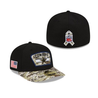 2021 Salute To Service Cowboys Black Camo Low Profile 59FIFTY Fitted Hat