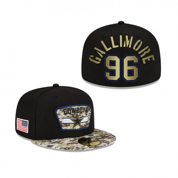 Men's Neville Gallimore Dallas Cowboys Black Camo 2021 Salute To Service 59FIFTY Fitted Hat