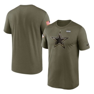 2021 Salute To Service Cowboys Olive Legend Performance T-Shirt