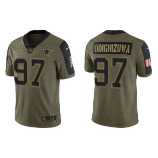 Men's Osa Odighizuwa Dallas Cowboys Olive 2021 Salute To Service Limited Jersey