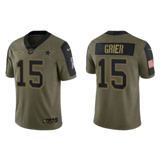 Men's Will Grier Dallas Cowboys Olive 2021 Salute To Service Limited Jersey