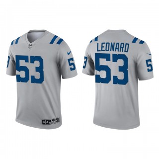 Darius Leonard Gray 2021 Inverted Legend Colts Jersey